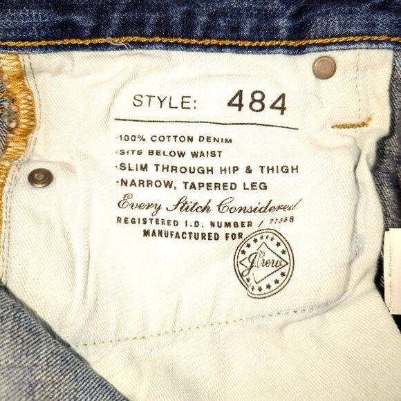 J.Crew Style 484 Jeans Size 32x34 Men's Blue Denim Straight Fit Casual Med Wash - Picture 6 of 9